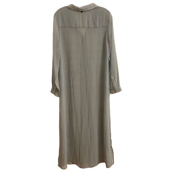 Soft Surrounding Ibiza Sheer Shirtdress Gray Embroidered Geometric Medium - Picture 2 of 7